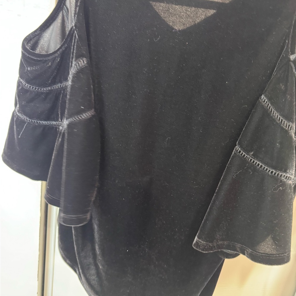 THML Black Velvet Blouse